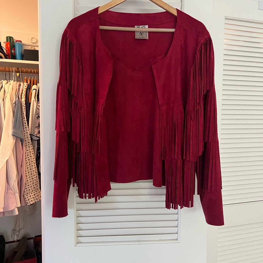 Red Fringe western style Jacket